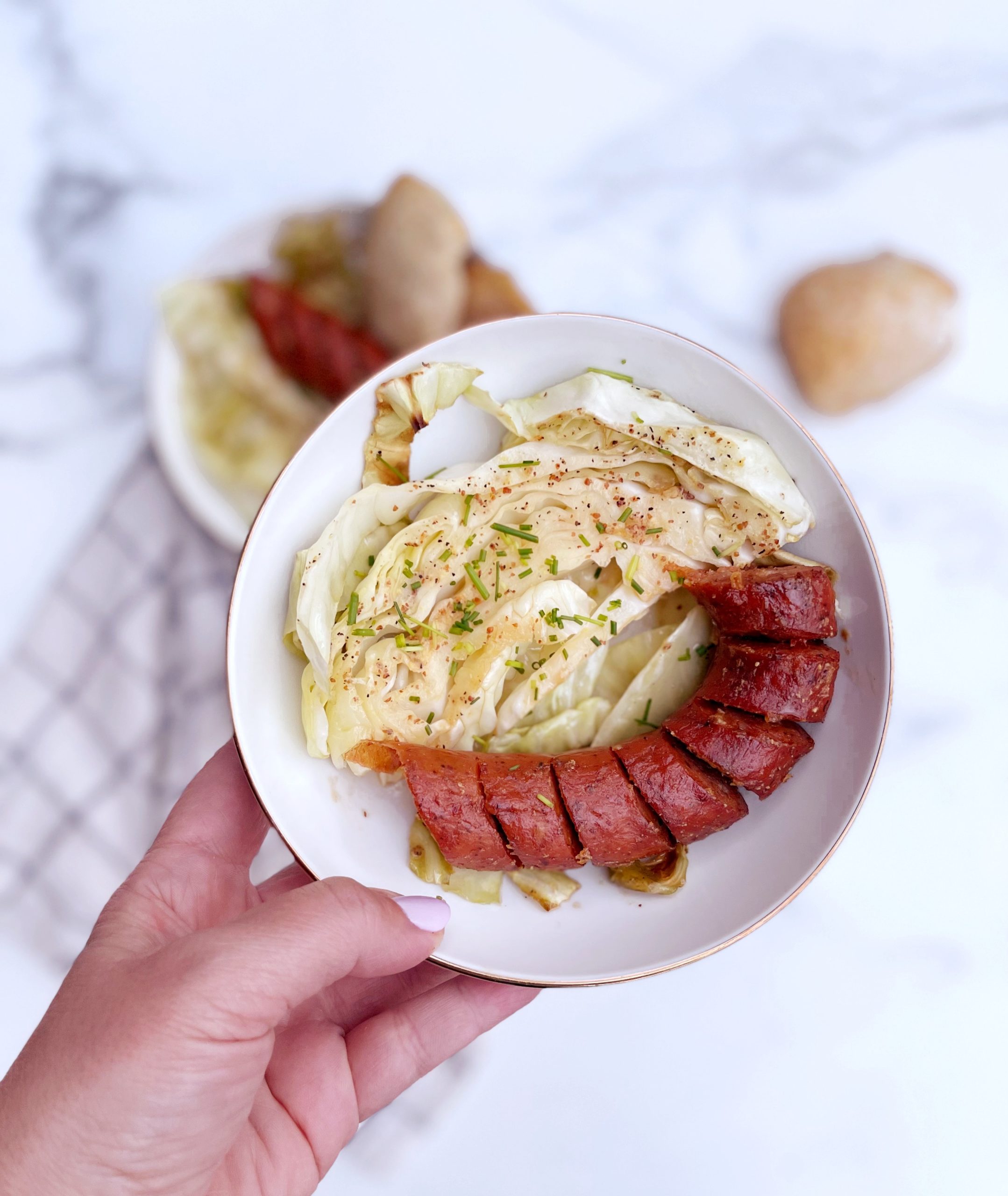Sheet Pan Sausage and Cabbage with Creamy Mustard Sauce | Didn't I Just Feed You podcast
