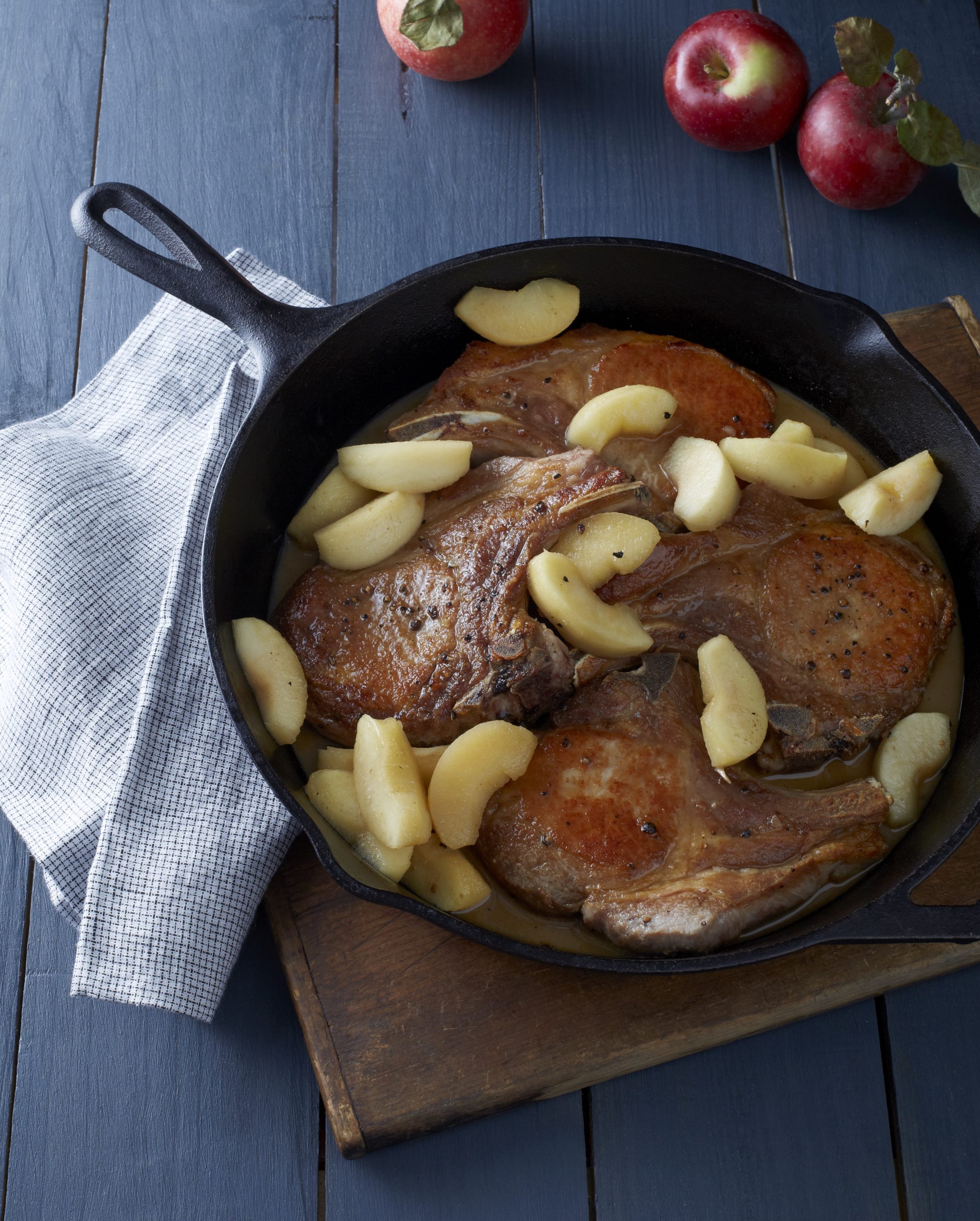 Pork Chops with Maple Buttered Apples recipe from Make It Easy cookbook by Stacie Billis | Didn't I Just Feed You